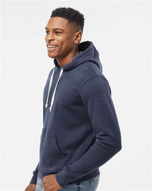 J. America Triblend Fleece Hooded Sweatshirt 8871 True Navy Triblend