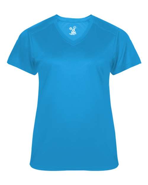 Custom EmbroideredBadger Women's Ultimate SoftLock V-Neck T-Shirt 5874 Electric Blue