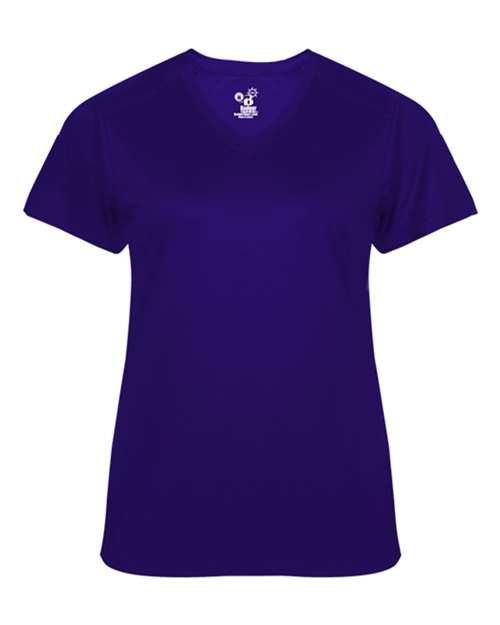 Custom EmbroideredBadger Women's Ultimate SoftLock V-Neck T-Shirt 5874 Purple