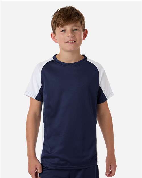 Augusta Sportswear Youth Cutter Jersey 1518 Navy/ White