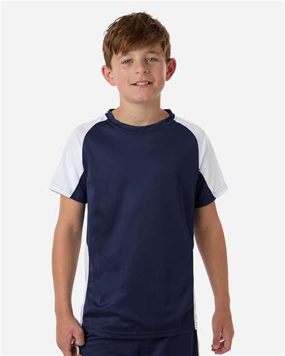 Augusta Sportswear Youth Cutter Jersey 1518 Navy/ White