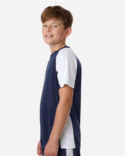 Augusta Sportswear Youth Cutter Jersey 1518 Navy/ White