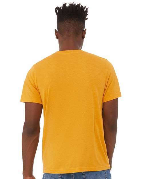 BELLA + CANVAS Triblend Tee 3413 Mustard Triblend Custom Embroidered Business Logo
