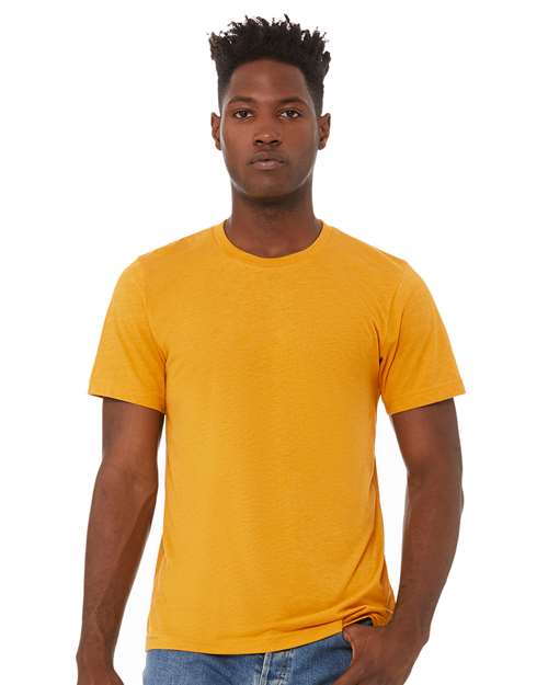 Custom Embroidered  BELLA + CANVAS Triblend Tee 3413 Mustard Triblend