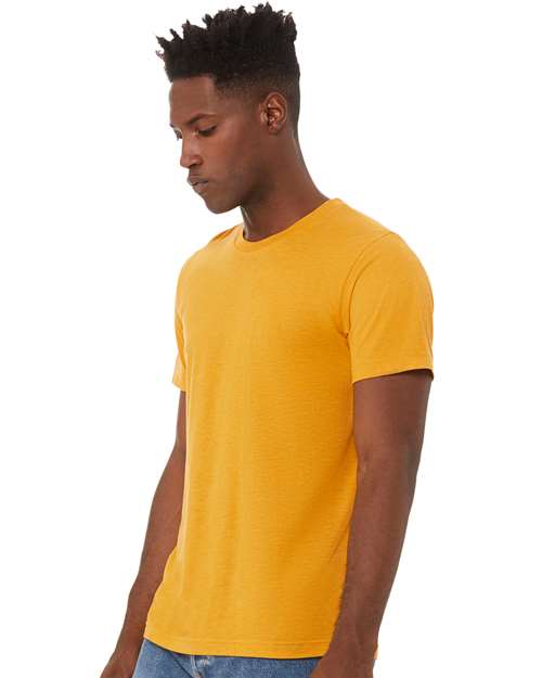 BELLA + CANVAS Triblend Tee 3413 Mustard Triblend Custom Embroidered Business Logo