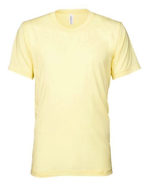BELLA + CANVAS Triblend Tee 3413 Pale Yellow Triblend Custom Embroidered Business Logo