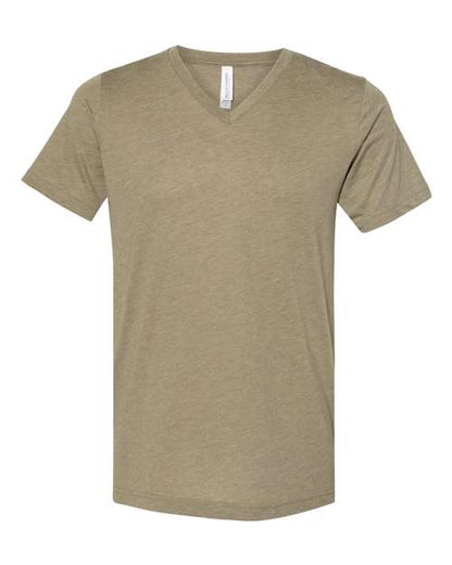 BELLA + CANVAS Triblend V-Neck Short Sleeve Tee 3415 Olive Triblend