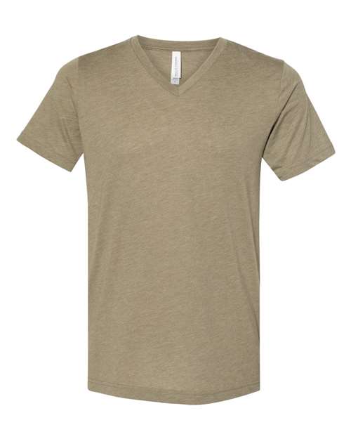 BELLA + CANVAS Triblend V-Neck Short Sleeve Tee 3415 Olive Triblend