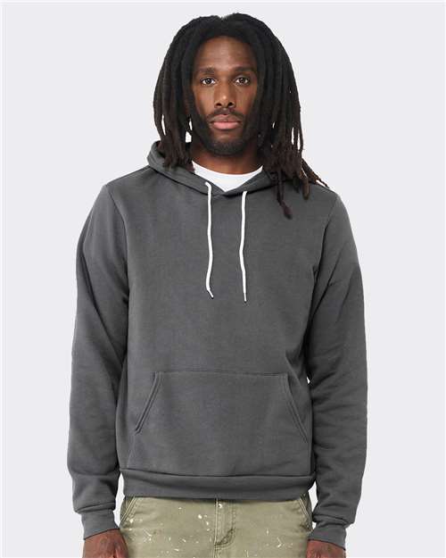 BELLA + CANVAS Sponge Fleece Hoodie 3719 Ash Custom Embroidered Business Logo