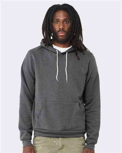 BELLA + CANVAS Sponge Fleece Hoodie 3719 Ash Custom Embroidered Business Logo