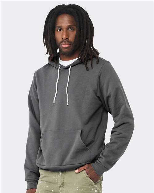 BELLA + CANVAS Sponge Fleece Hoodie 3719 Asphalt Custom Embroidered Business Logo