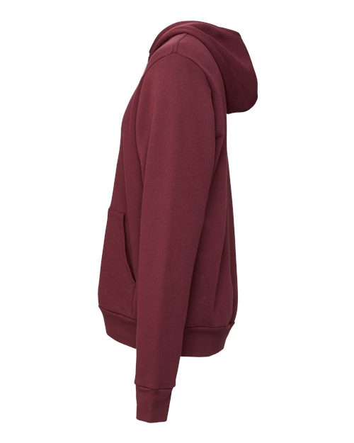 BELLA + CANVAS Sponge Fleece Hoodie 3719 Maroon Custom Embroidered Business Logo
