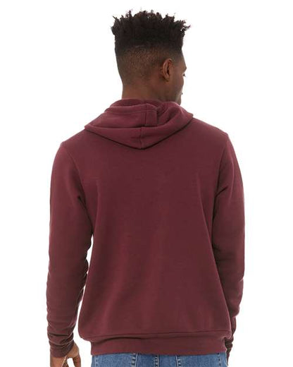BELLA + CANVAS Sponge Fleece Hoodie 3719 Maroon Custom Embroidered Business Logo