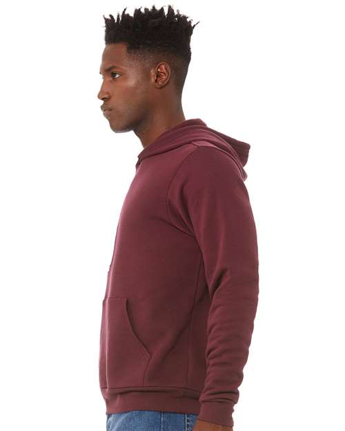 BELLA + CANVAS Sponge Fleece Hoodie 3719 Maroon Custom Embroidered Business Logo