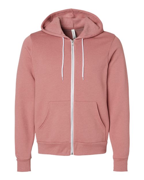 BELLA + CANVAS Sponge Fleece Full-Zip Hoodie 3739 Heather Mauve