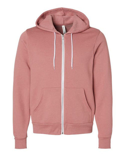 BELLA + CANVAS Sponge Fleece Full-Zip Hoodie 3739 Heather Mauve