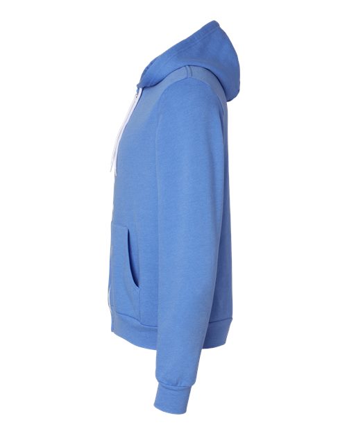 BELLA + CANVAS Sponge Fleece Full-Zip Hoodie 3739 Heather Columbia Blue