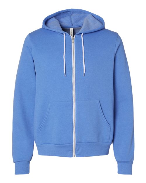 BELLA + CANVAS Sponge Fleece Full-Zip Hoodie 3739 Heather Columbia Blue