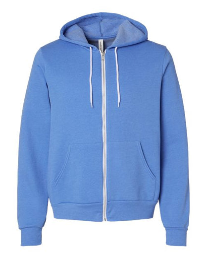 BELLA + CANVAS Sponge Fleece Full-Zip Hoodie 3739 Heather Columbia Blue
