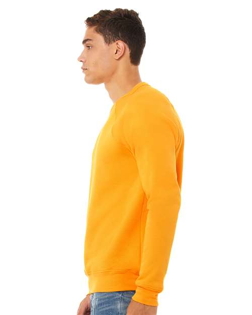 BELLA + CANVAS Sponge Fleece Raglan Crewneck Sweatshirt 3901 Custom Embroidered Business Logo
