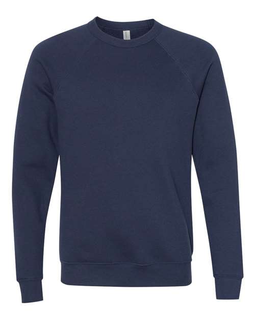 BELLA + CANVAS Sponge Fleece Raglan Crewneck Sweatshirt 3901 Custom Embroidered Business Logo
