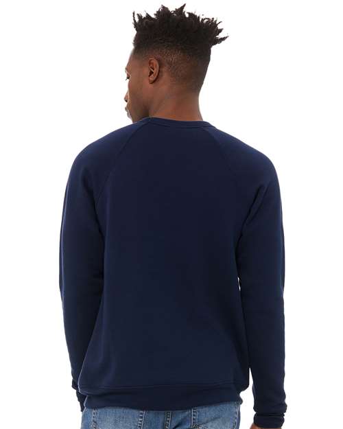 BELLA + CANVAS Sponge Fleece Raglan Crewneck Sweatshirt 3901 Custom Embroidered Business Logo