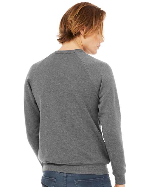 BELLA + CANVAS Sponge Fleece Raglan Crewneck Sweatshirt 3901 Custom Embroidered Business Logo