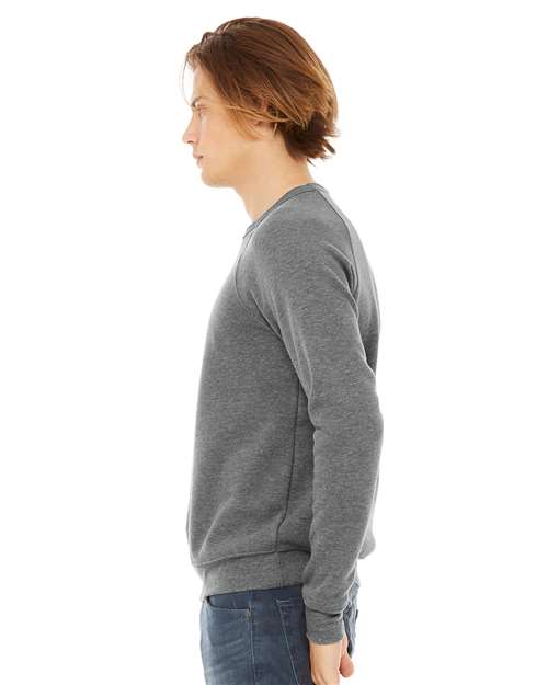 BELLA + CANVAS Sponge Fleece Raglan Crewneck Sweatshirt 3901 Custom Embroidered Business Logo