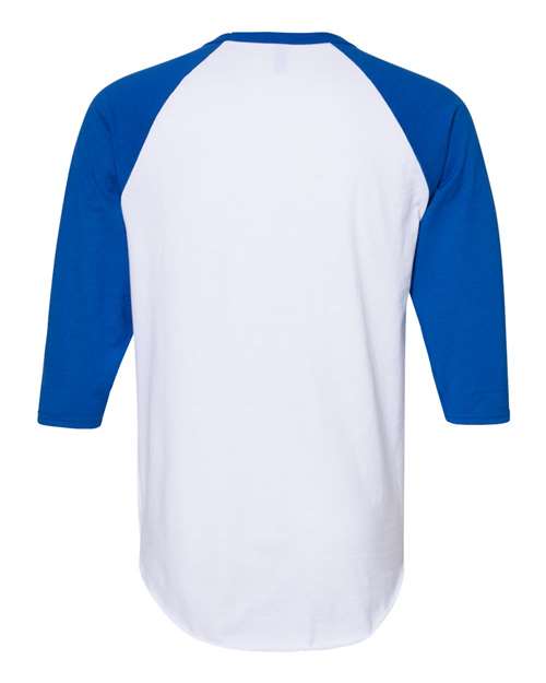 JERZEES Premium Blend Ringspun Three-Quarter Sleeve Raglan Baseball T-Shirt 560RR Custom Embroidered Business Logo