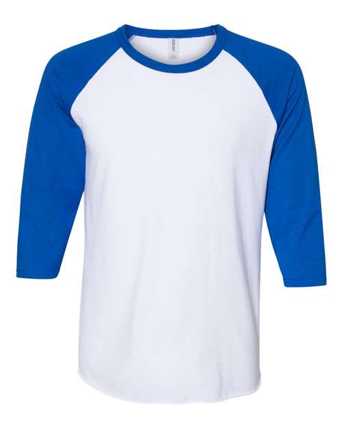 JERZEES Premium Blend Ringspun Three-Quarter Sleeve Raglan Baseball T-Shirt 560RR Custom Embroidered Business Logo