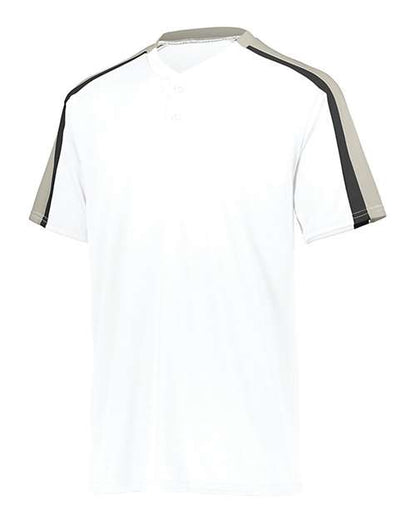 Custom EmbroideredAugusta Sportswear Men's Power Plus Jersey 2.0 7229 White/ Silver Grey/ Black