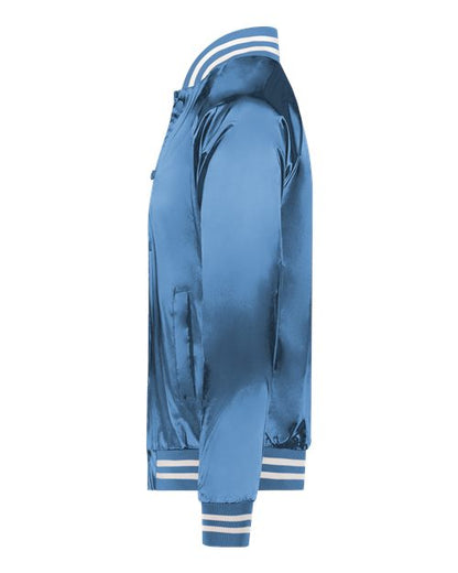 Augusta Sportswear Satin Baseball Jacket Striped Trim 3610