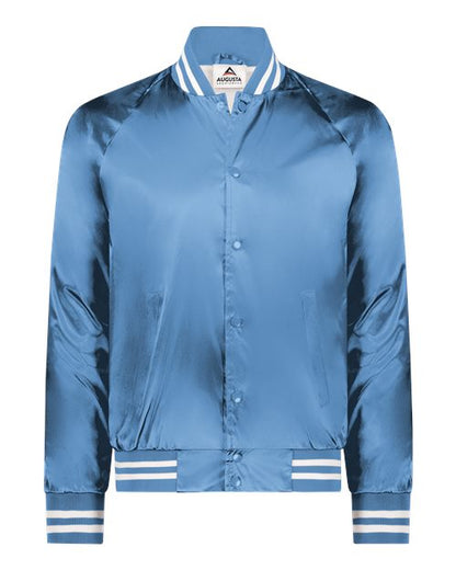 Augusta Sportswear Satin Baseball Jacket Striped Trim 3610