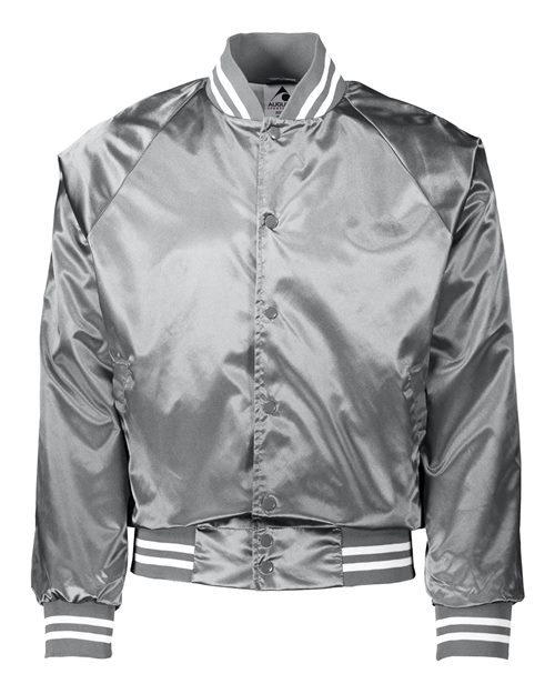 Augusta Sportswear Unisex Satin Baseball Jacket Striped Trim 5208