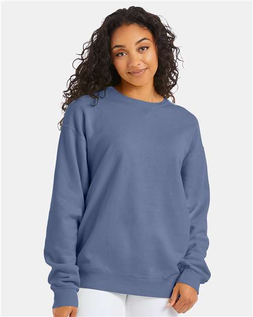 Custom Embroidered  ComfortWash by Hanes Garment-Dyed Crewneck Sweatshirt GDH400 Saltwater