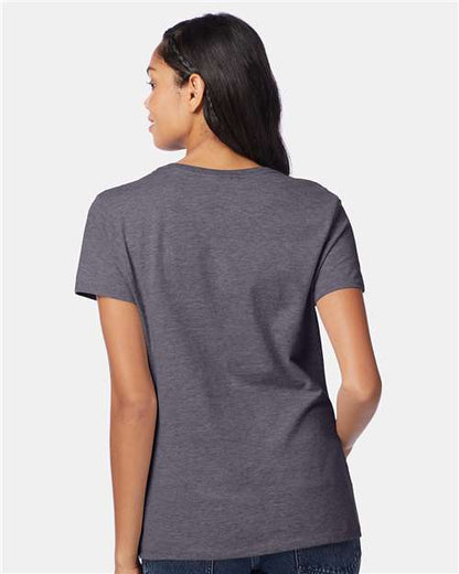 Hanes Perfect-T Women’s V-Neck T-Shirt S04V Charcoal Heather