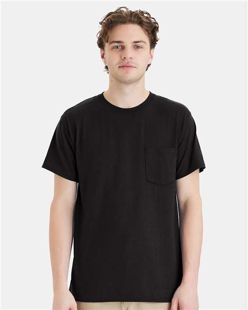 Custom Embroidered  Hanes Workwear Pocket T-Shirt W110  