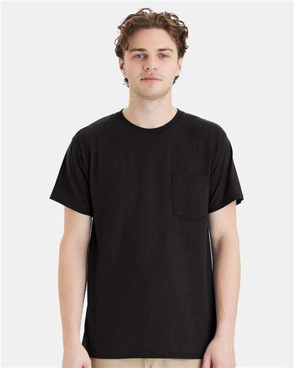 Custom Embroidered  Hanes Workwear Pocket T-Shirt W110  
