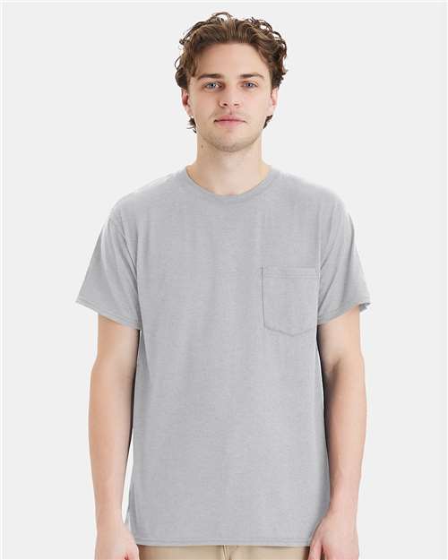 Custom Embroidered  Hanes Workwear Pocket T-Shirt W110  
