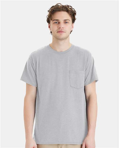 Custom Embroidered  Hanes Workwear Pocket T-Shirt W110  