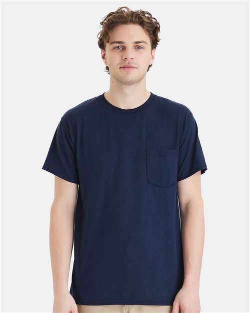 Custom Embroidered  Hanes Workwear Pocket T-Shirt W110  