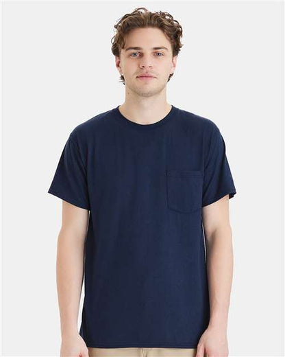 Custom Embroidered  Hanes Workwear Pocket T-Shirt W110  