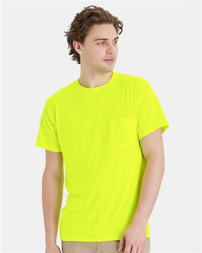 Custom Embroidered  Hanes Workwear Pocket T-Shirt W110  