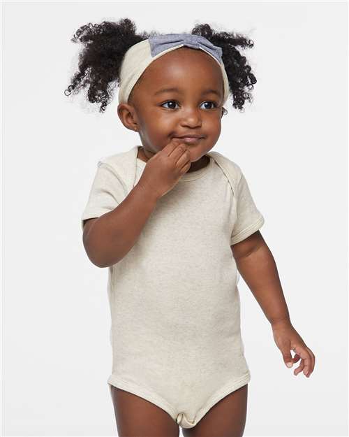 Rabbit Skins Infant Baby Rib Bodysuit 4400 Natural Heather