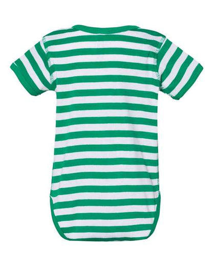 Rabbit Skins Infant Baby Rib Bodysuit 4400 Kelly/ White Stripe