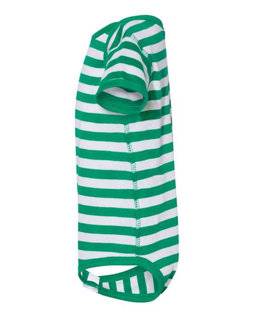 Rabbit Skins Infant Baby Rib Bodysuit 4400 Kelly/ White Stripe