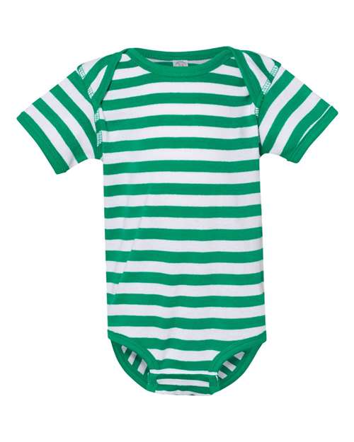 Rabbit Skins Infant Baby Rib Bodysuit 4400 Kelly/ White Stripe