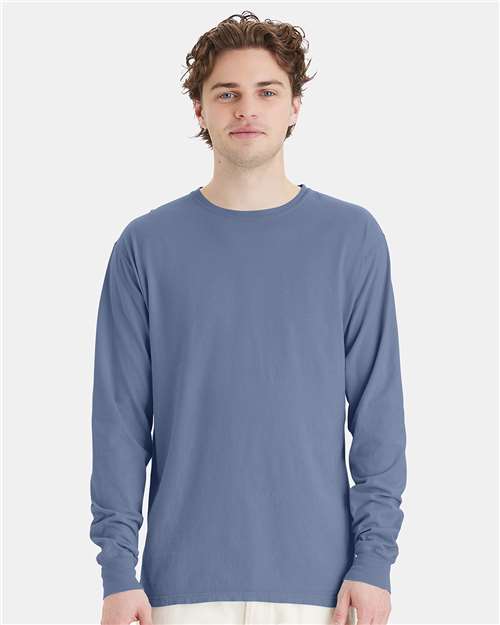 Custom Embroidered  ComfortWash by Hanes Garment-Dyed Long Sleeve T-Shirt GDH200 Saltwater