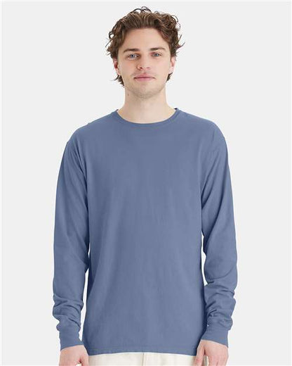 Custom Embroidered  ComfortWash by Hanes Garment-Dyed Long Sleeve T-Shirt GDH200 Saltwater