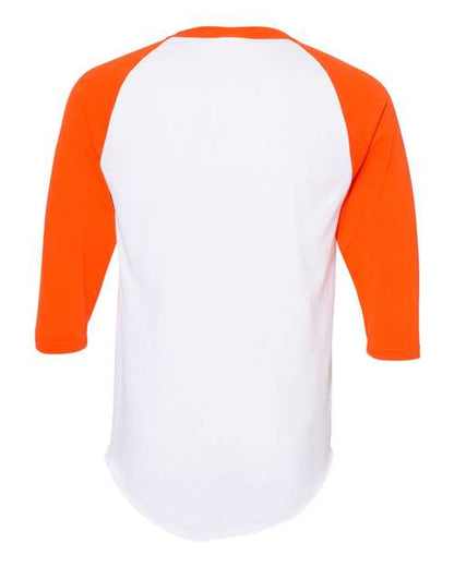 Augusta Sportswear Three-Quarter Raglan Sleeve Baseball Jersey 4420 White/ Orange
